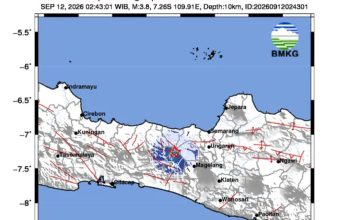 Gempa M 3,8 Guncang Utara Wonosobo Jawa Tengah