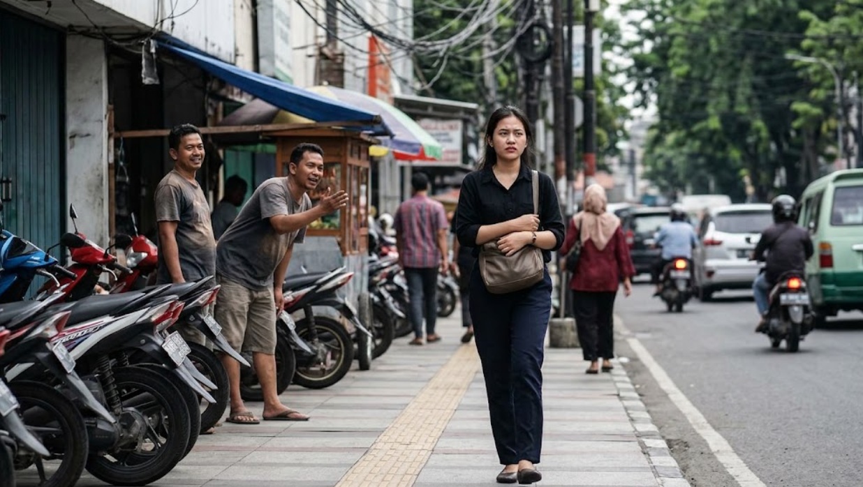 Apa arti cat calling? Simak pengertian, contoh sehari-hari, perbedaannya dengan sapaan biasa, sanksi UU TPKS, dan cara menyikapinya.