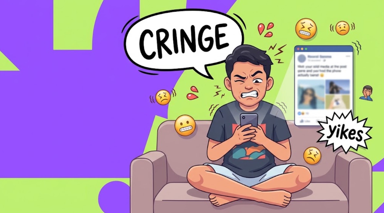 Apa arti cringe dalam bahasa gaul? Simak pengertian, asal kata, contoh kalimat, dan bedanya dengan blunder serta istilah lain di sini.