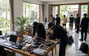 Imigrasi mengamankan 21 WNA yang diduga mengoperasikan jaringan judi online internasional di Kuta, Bali, dan menyita 92 perangkat elektronik